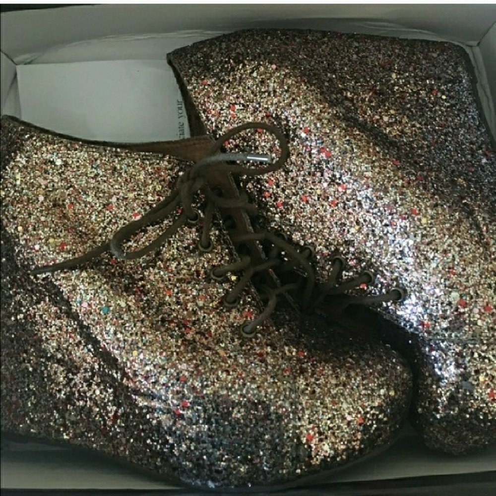 Jeffrey Campbell Glitter Wedge Bootie